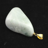 糸魚川翡翠   薄緑色　31mmフリーフォーム ペンダントトップ  12.3g (ID:97535)