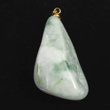 糸魚川翡翠   薄緑色　31mmフリーフォーム ペンダントトップ  12.3g (ID:97535)