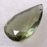 モルダバイト AAA 9.8mmペアシェイプ ファセットカット ルース ディレクトリカード付 1.37ct (ID:97582)
