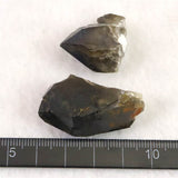 岐阜県中津川市蛭川産 黒水晶（モリオン） 原石 2個セット 22.5g (ID:97661)