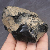 隠岐の島 黒曜石 62mm原石 ディレクトリカード付 126.2g (ID:97794)