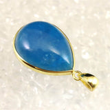 ブルーアパタイト AAA  22mmペアシェイプ ペンダントトップ 18KGP  6.4g (ID:97850)