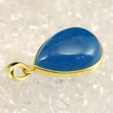 ブルーアパタイト AAA  22mmペアシェイプ ペンダントトップ 18KGP  6.4g (ID:97850)