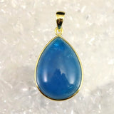 ブルーアパタイト AAA  22mmペアシェイプ ペンダントトップ 18KGP  6.4g (ID:97850)