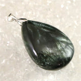 セラフィナイト クリノクロア　38mmドロップ ペンダントトップ 12.5g (ID:98044)