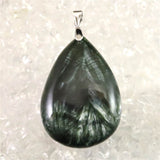 セラフィナイト クリノクロア　38mmドロップ ペンダントトップ 12.5g (ID:98044)