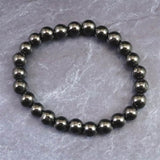 ノーブルシュンガイト  エリートシュンガイト　8mm玉ブレスレット 12.81g (ID:98095)