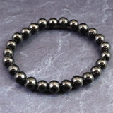ノーブルシュンガイト  エリートシュンガイト　8mm玉ブレスレット 12.81g (ID:98095)
