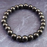 ノーブルシュンガイト  エリートシュンガイト　8mm玉ブレスレット 12.81g (ID:98095)