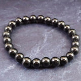 ノーブルシュンガイト  エリートシュンガイト　8mm玉ブレスレット 12.81g (ID:98095)