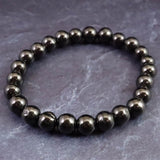 ノーブルシュンガイト  エリートシュンガイト　8mm玉ブレスレット 12.81g (ID:98095)