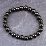 ノーブルシュンガイト  エリートシュンガイト　8mm玉ブレスレット 12.81g (ID:98095)
