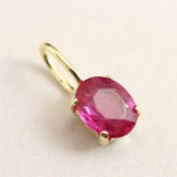 天然 未処理 ルビー 4X3mm オーバルカット ペンダントトップ  K18YG   0.24ct   (ID:98103)
