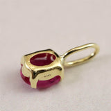 天然 未処理 ルビー 4X3mm オーバルカット ペンダントトップ  K18YG   0.24ct   (ID:98103)