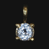 ロシア産 フェナカイト 4mmラウンド ペンダントトップ SVゴールドカラー 0.30g (ID:98214)