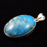 ペルシアンターコイズ 31mmオーバル ペンダントトップ 18KGP 14.7g (ID:98370)