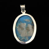 ペルシアンターコイズ 31mmオーバル ペンダントトップ 18KGP 14.7g (ID:98370)