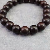 小葉紫檀 ウッドビーズ  10.5mm玉ブレスレット 証明書付 15.1g (ID:98404)