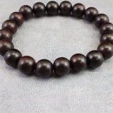 小葉紫檀 ウッドビーズ  10.5mm玉ブレスレット 証明書付 15.1g (ID:98404)