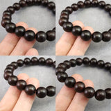 小葉紫檀 ウッドビーズ  10.5mm玉ブレスレット 証明書付 15.1g (ID:98404)