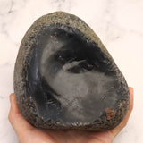 北海道産 黒曜石 十勝石 145mm原石 1679g (ID:98972)