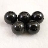 山梨県黒平水晶（草入り黒水晶） ビーズ  Bグレード 12mm（粒売り）/YKK