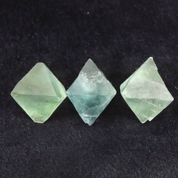フローライト 蛍石 8面体 結晶 原石 3個セット 80.4g (ID:17943)