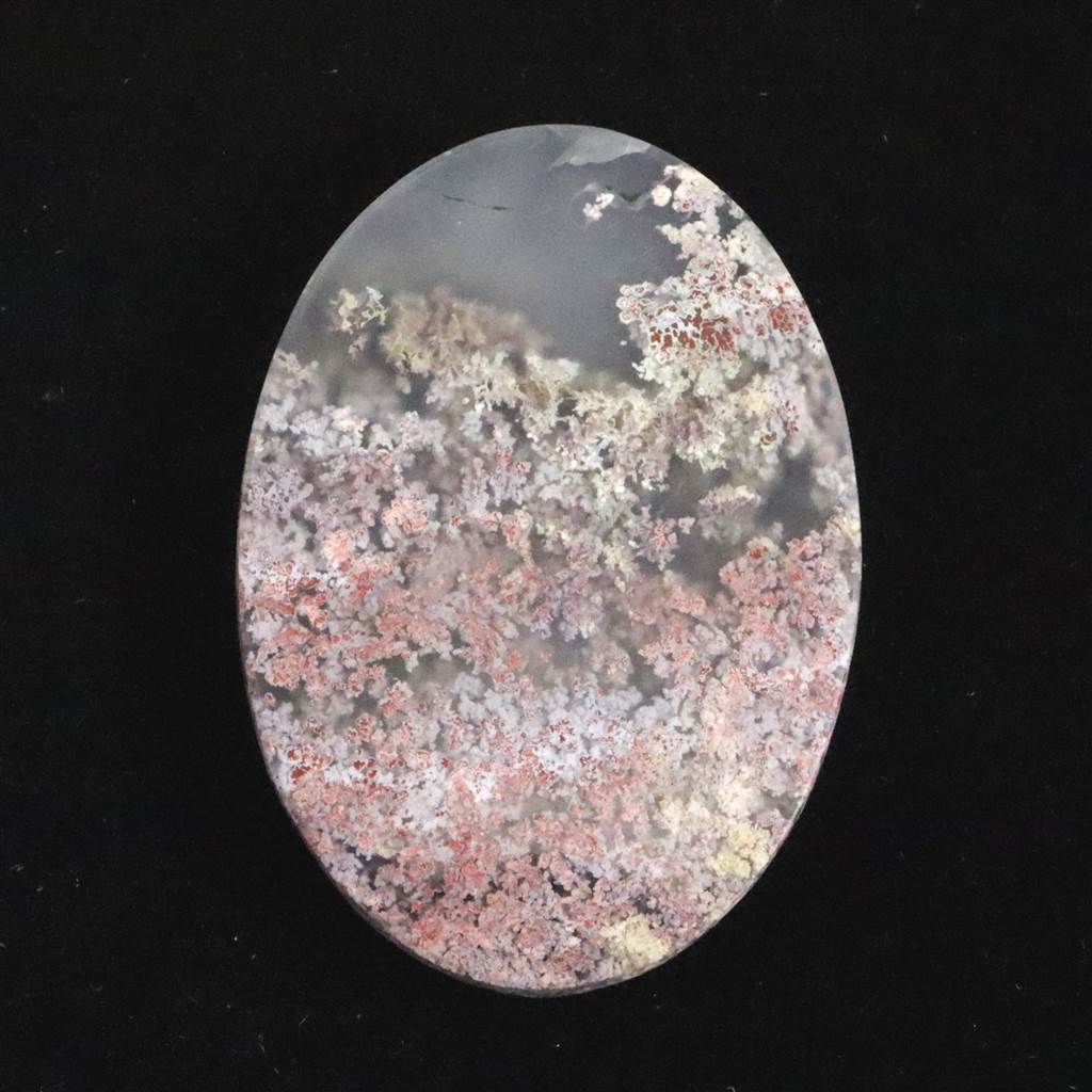 ガーデン モスアゲート 苔瑪瑙 41mmオーバル ルース 10.1g (ID