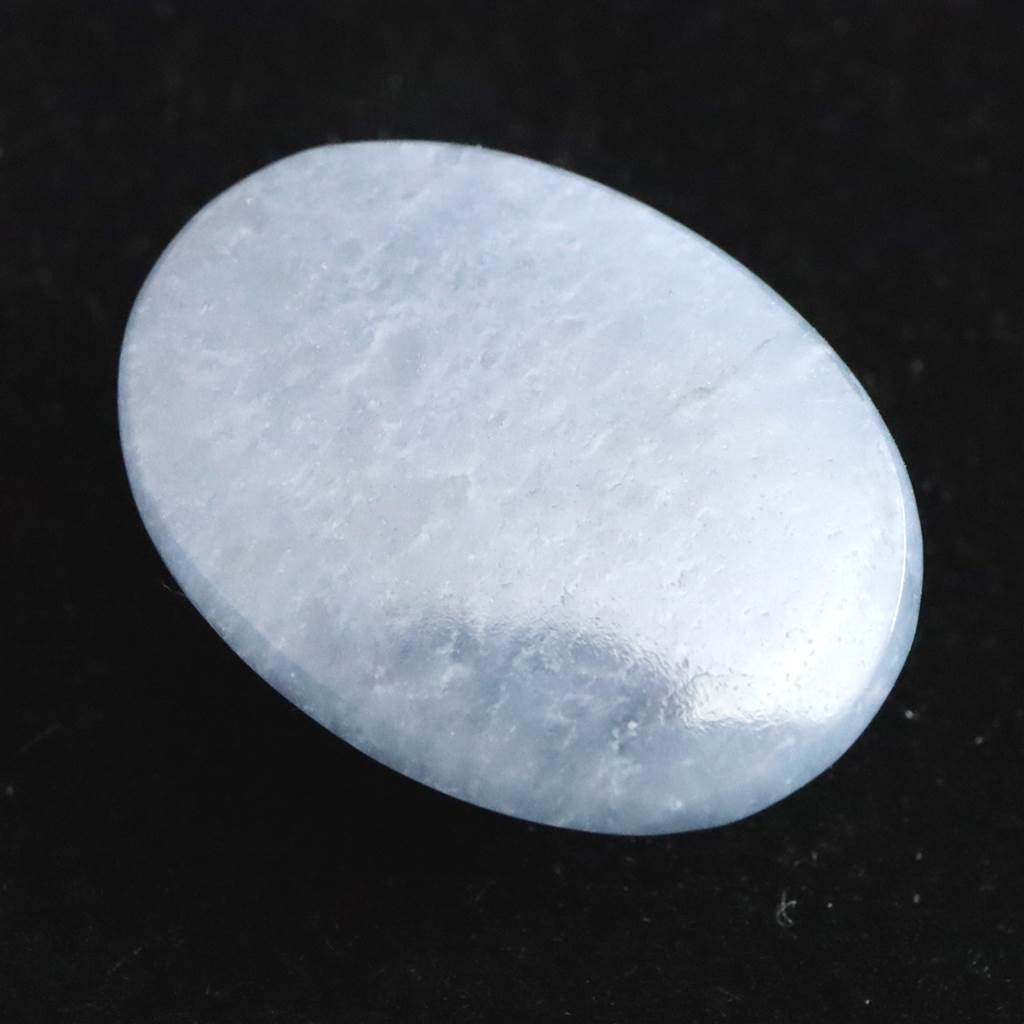 保証付　曹長石入りアクアマリン　ルース　鉱石　原石 北海道産 曹長石岩 ブルーアルビタイト 21mmオーバル ルース 3.40g (ID