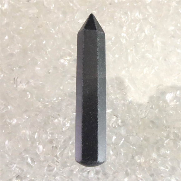 H&E社 ブラックアゼツライト(AZOZEO) 60mmワンド 証明書付 12.6g (ID:20480)