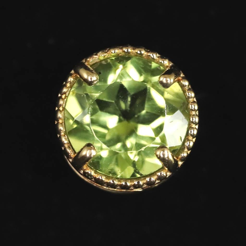 K18YG ペリドット　ペンダントトップ　チャーム ペリドット 5mmラウンド ペンダントトップ チャーム K18YG 0.35g (ID