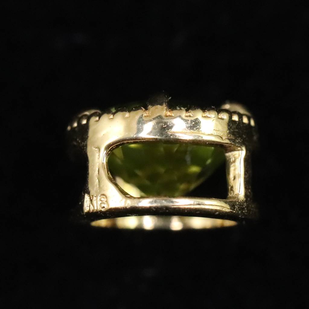 ペリドット 5mmラウンド ペンダントトップ チャーム K18YG 0.35g (ID