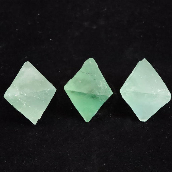 フローライト 蛍石 8面体 結晶 原石 3個セット 71.9g (ID:48577