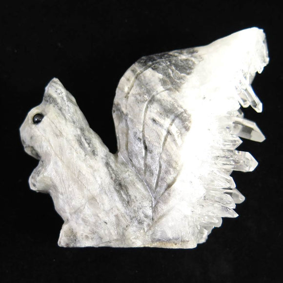 水晶 母岩付き フィギュア 70mm リス 174g  (ID:53663)