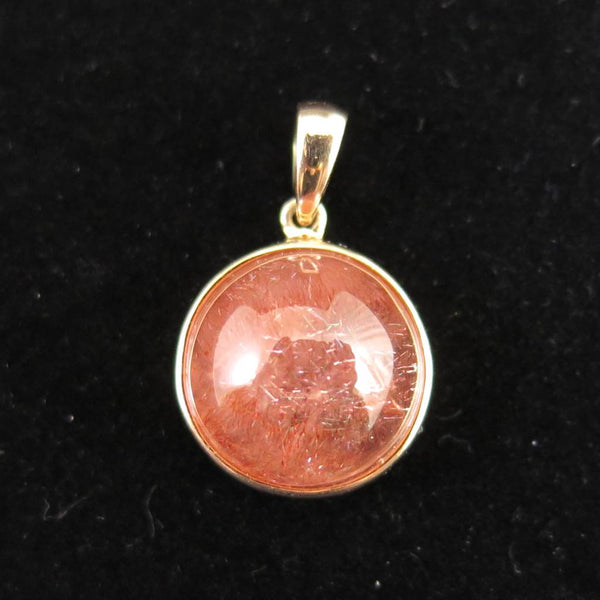 ストロベリークォーツ②　ペンダントトップ ストロベリークォーツ 13mmラウンド ペンダントトップ K18PG 2.5g (ID