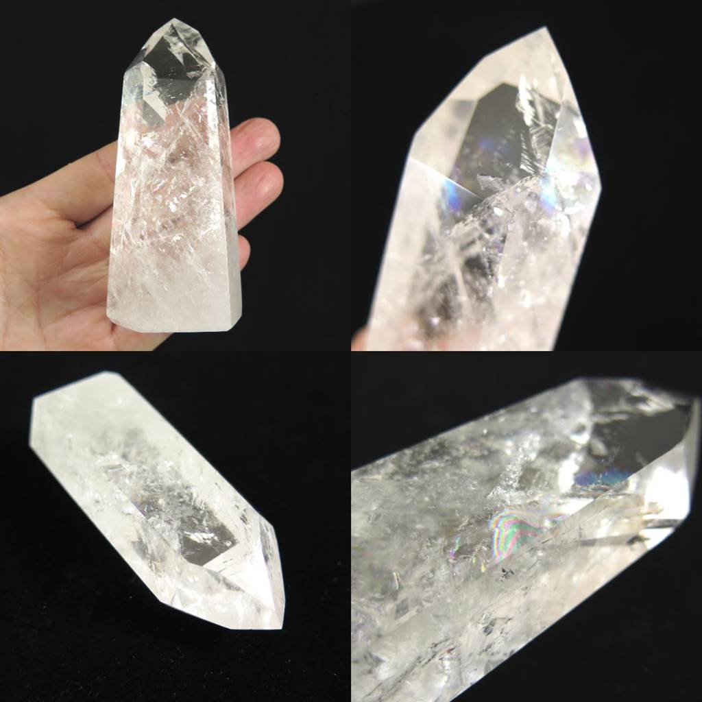 ブラジル産 レムリアンシード 96mm 水晶 磨きポイント レインボー 176g