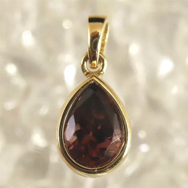 S*3様 18KRG ピンクジルコン ペンダントヘッド ピンクジルコン 7.3mmペアシェイプカット ペンダントトップ K18YG 0.67