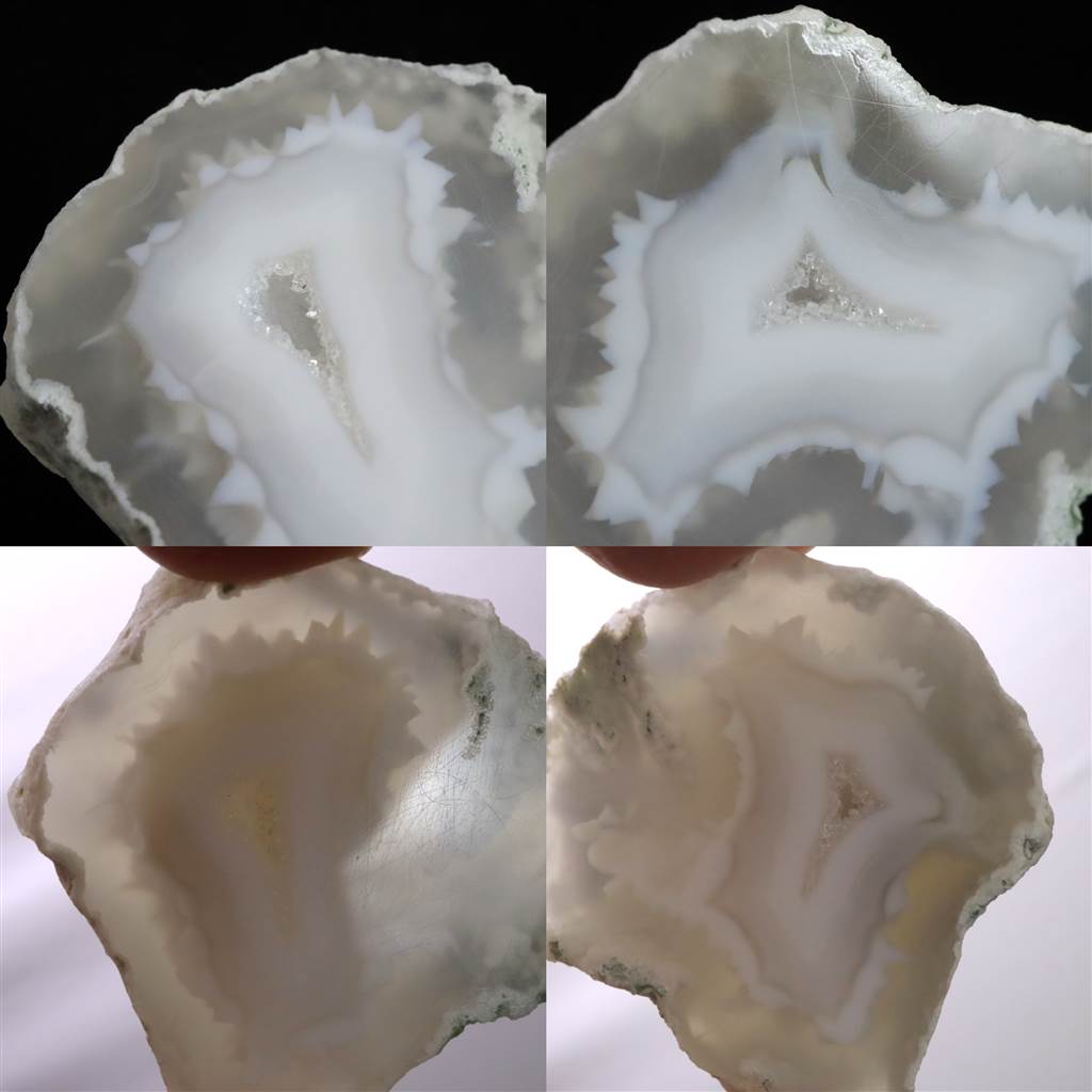 北海道 花石メノウ 瑪瑙 AAAグレード 原石 片面磨き ペア 77.6g