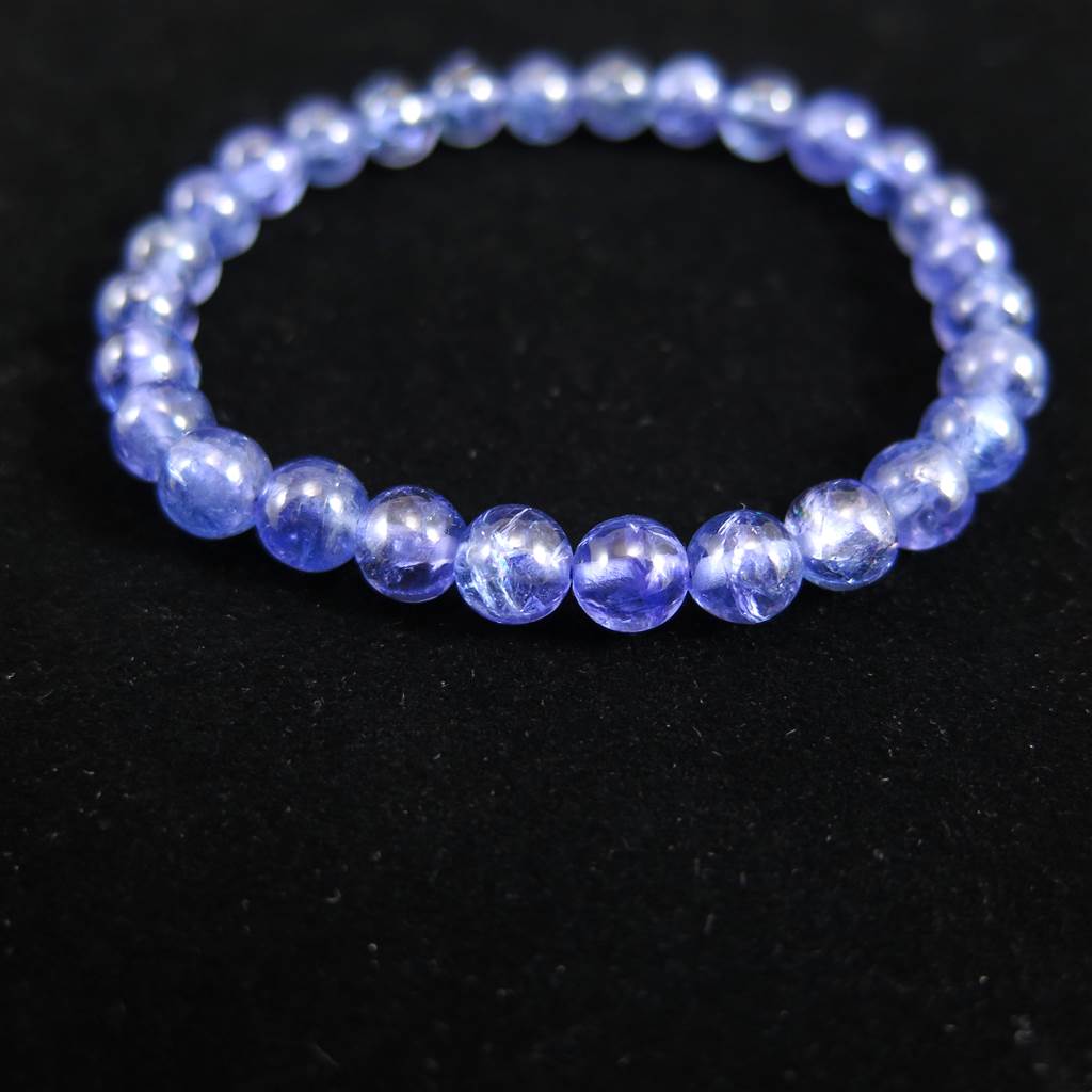 タンザナイト・オールブレスレット タンザナイト 5Aグレード 6.5mm玉ブレスレット 17.28g (ID:86871