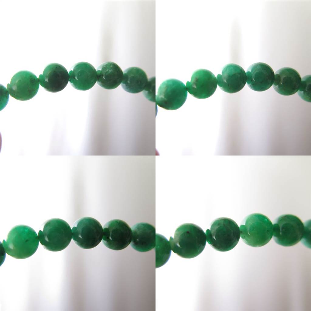 ブラジル産 エメラルド SAグレード 6.5mm玉ブレスレット 12.2g (ID
