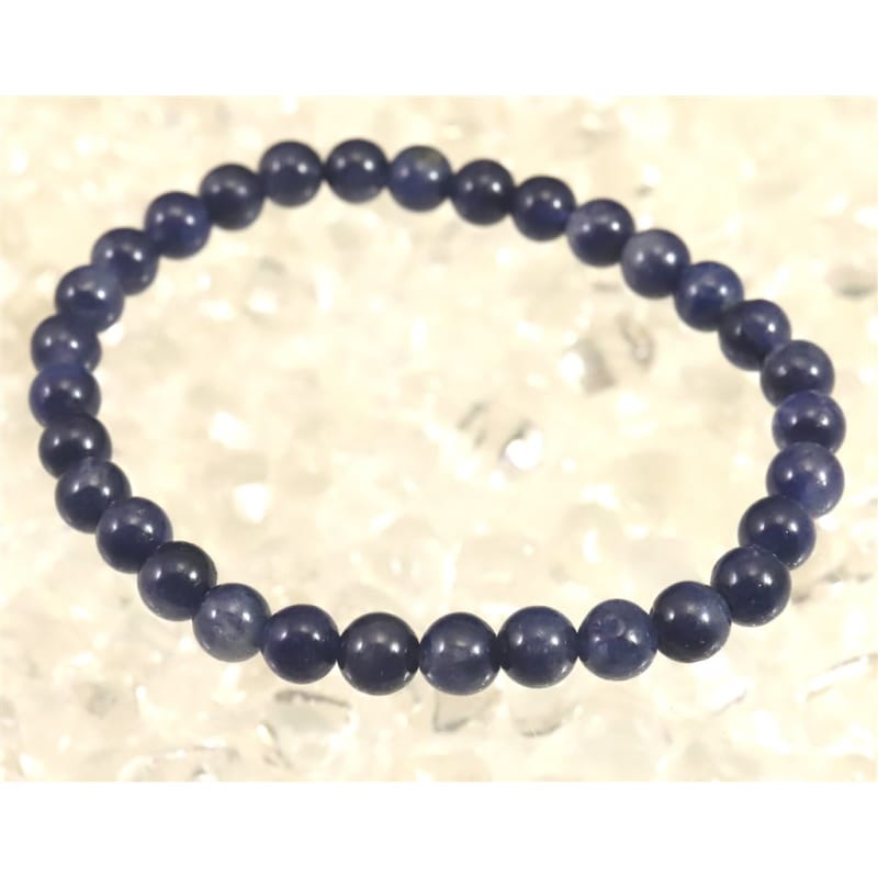 デュモルチェライトインクォーツ 5.5mm玉 ブレスレット 8.6g (ID:82220