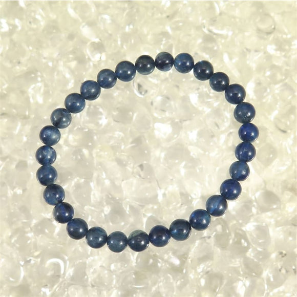 カイヤナイト　藍晶石　4A+グレード 6mm玉ブレスレット 12.6g (ID:48839) - 榎本通商