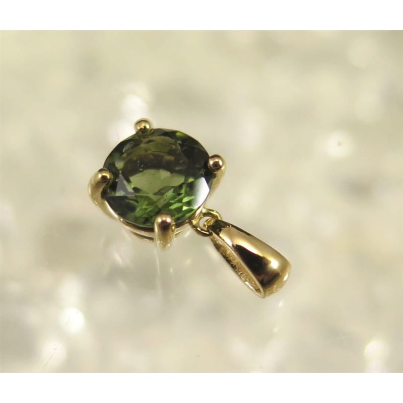 ☆モルダバイト×ダイヤモンド ラウンドカット ペンダント(SA+) 【公式