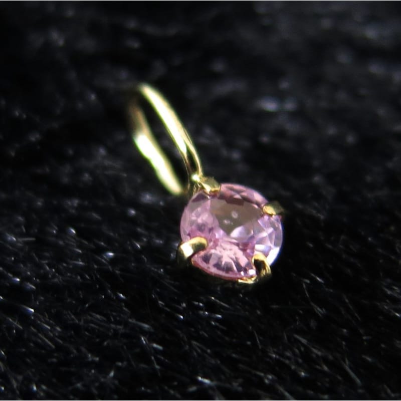 サファイアのペンダントトップ チャーム k18wg ピンクサファイア 3.0mmラウンド ペンダントトップ チャーム K18 0.1g