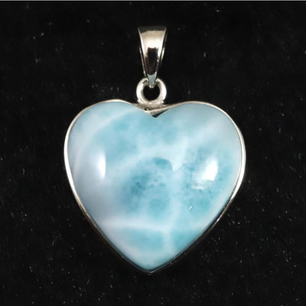 ラリマー (3A) 20mmハート ペンダントトップ 6.63g (ID:39592) | 榎本通商