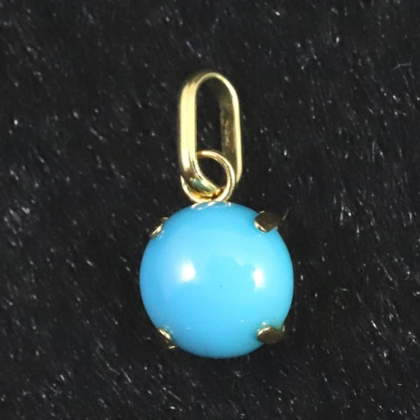 K18 スリーピングビューティーターコイズペンダントトップ ターコイズ スリーピングビューティー鉱山産 5.5mmラウンド ペンダント