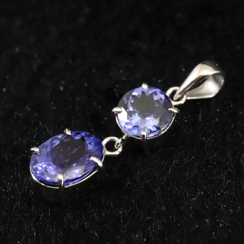 タンザナイト ツーストーン ペンダントトップ Pt900 1.84g (ID:32053