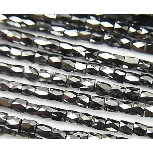 天然ブラックダイヤモンド　チューブカット　ビーズ　1/4連（約9cm） (ID:51919) - 榎本通商